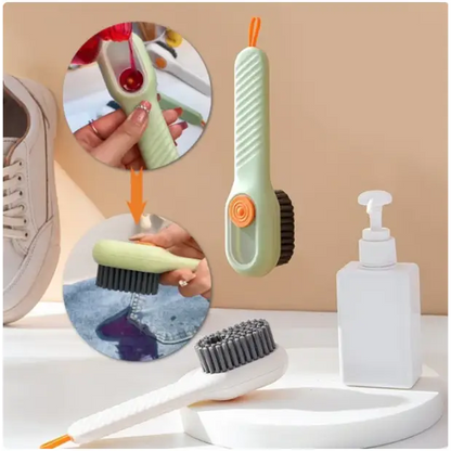 Shoes cleaning brush with fluid dispenser